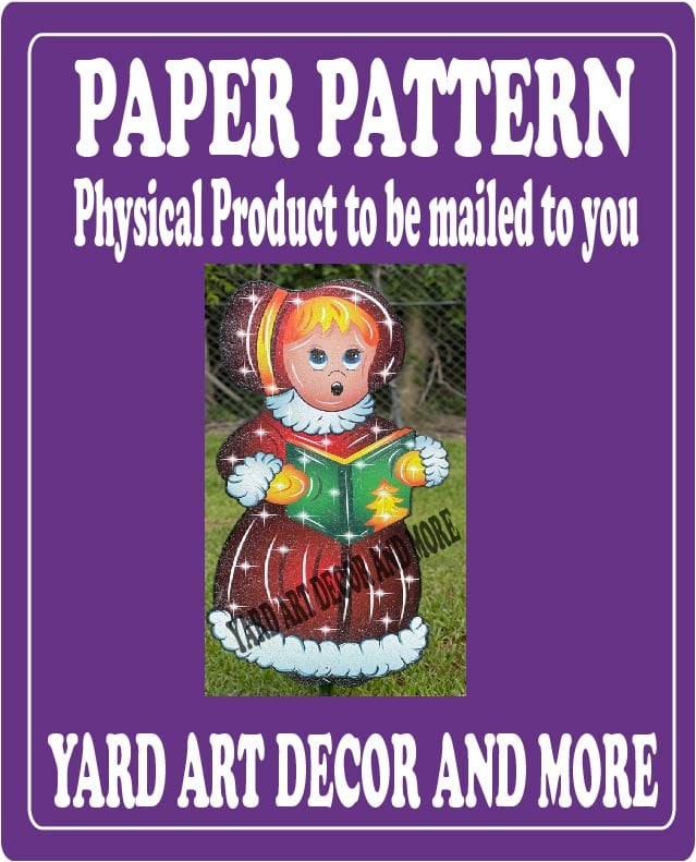 Christmas Traditional Caroling Girl Yard Art Paper Pattern