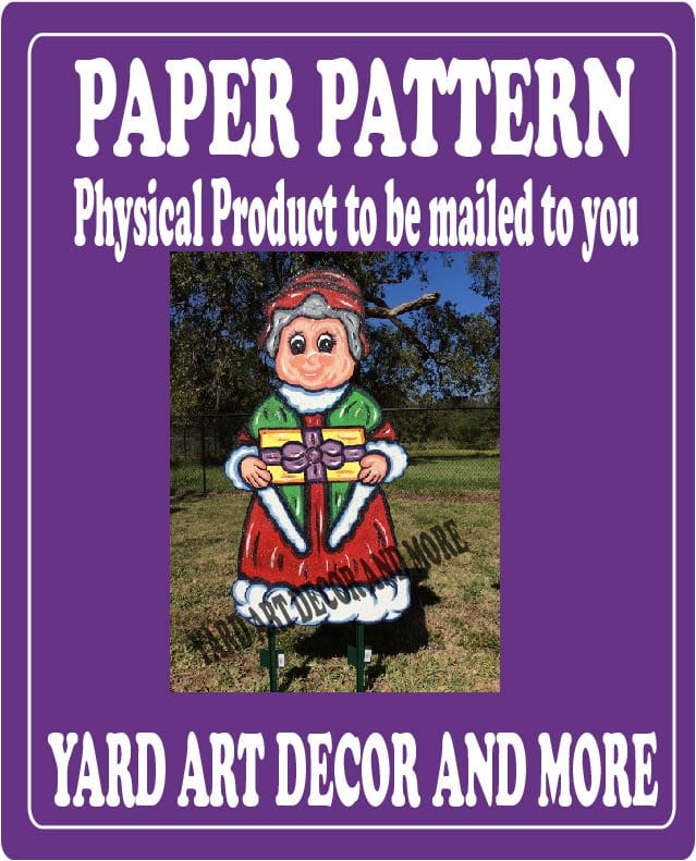 Christmas Mrs. Santa Clause Yard Art Paper Pattern