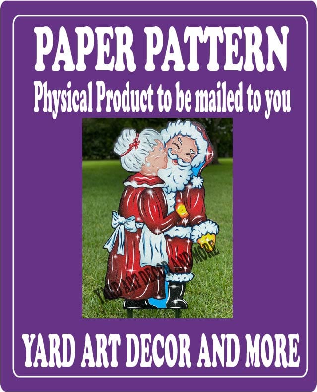 Christmas Santa Mrs. Clause Kissing Yard Art Paper Pattern