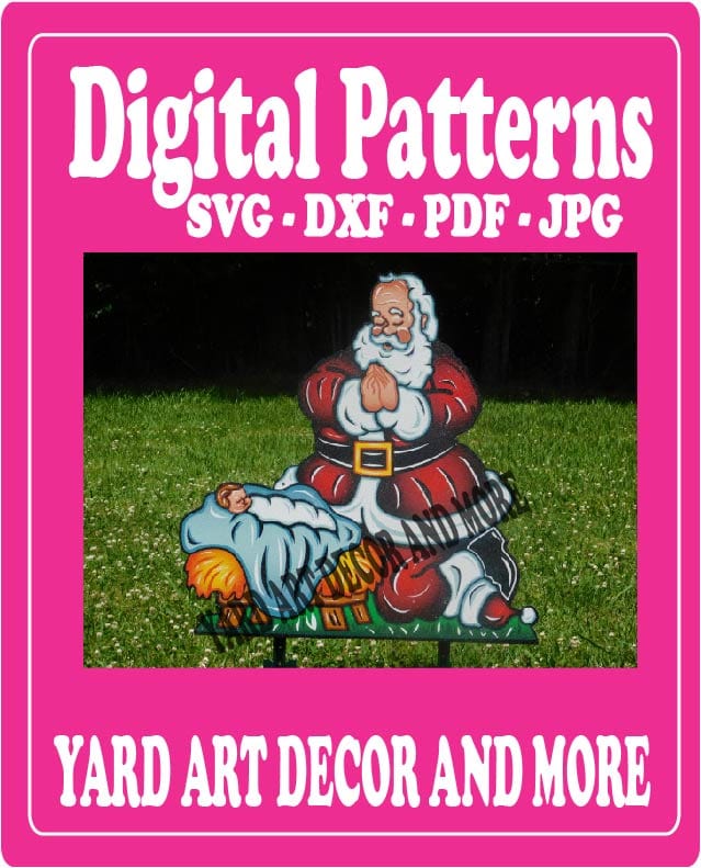 Christmas Santa Praying Yard Art Digital Template