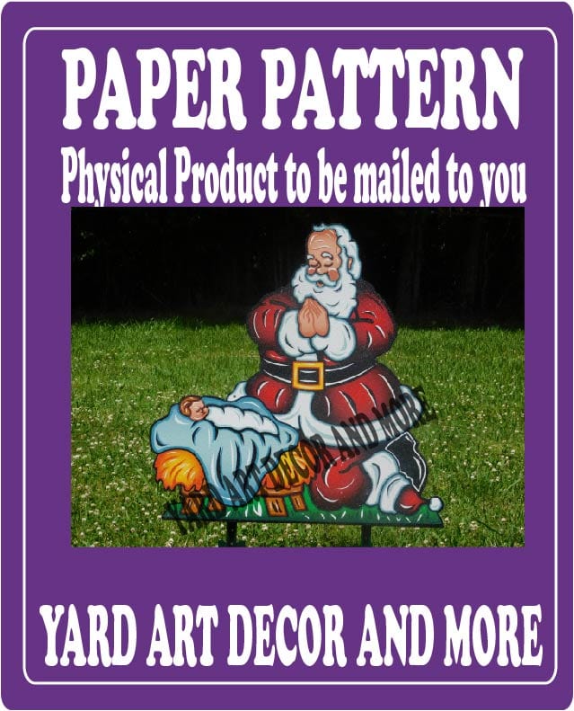 Christmas Santa Praying Yard Art Paper Pattern