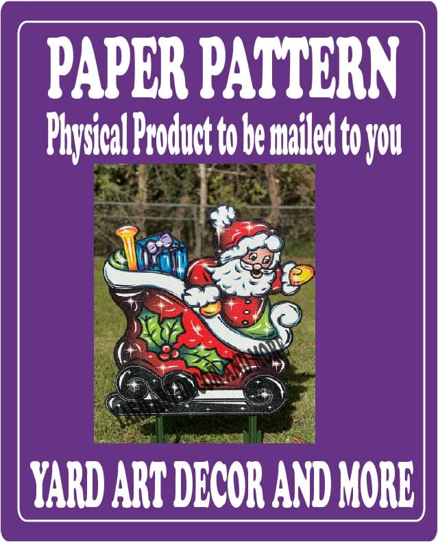 Christmas Santa on Large Sleigh Yard Art Paper Pattern