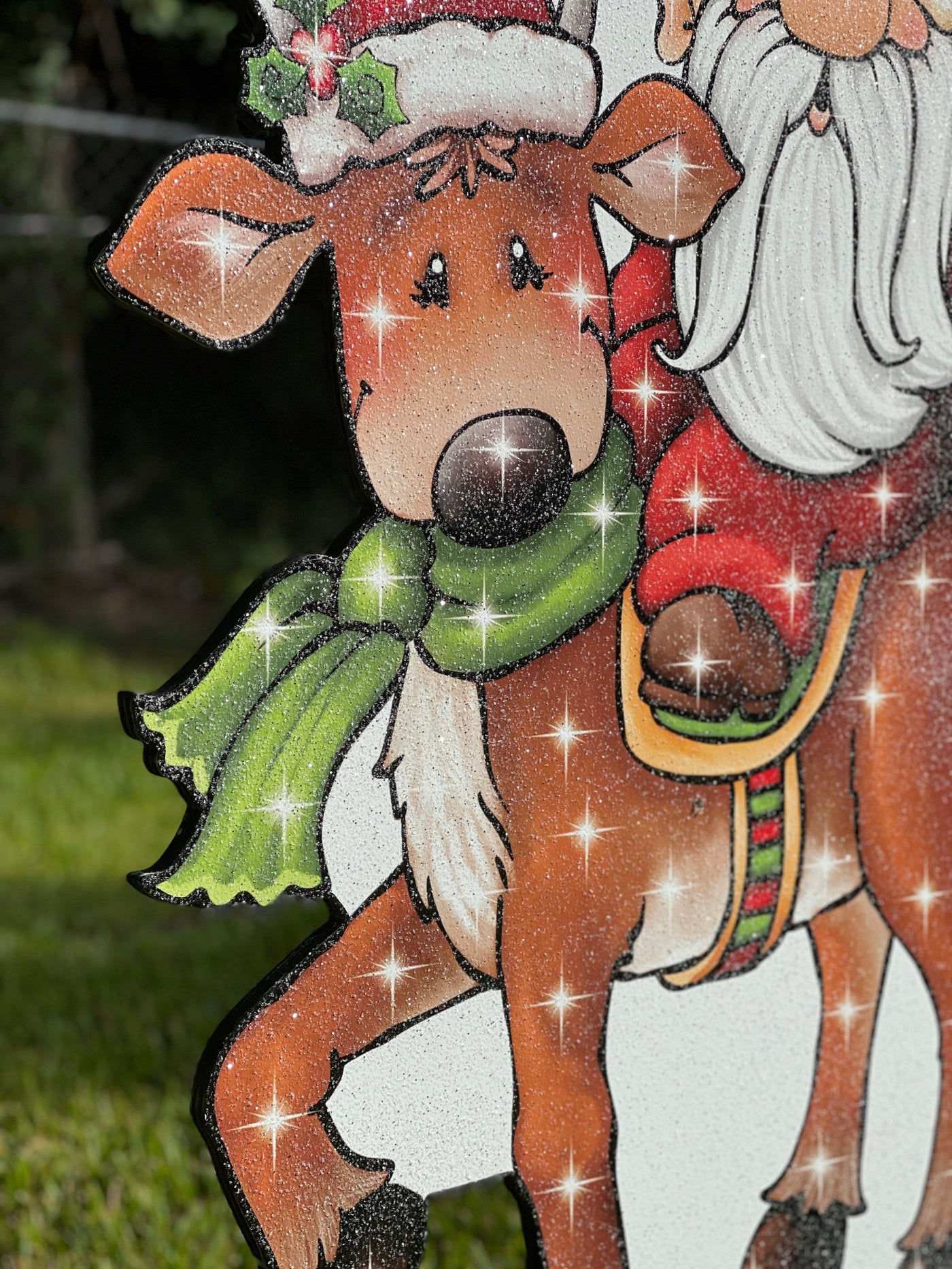 Christmas Reindeer with Gnome Yard Decor