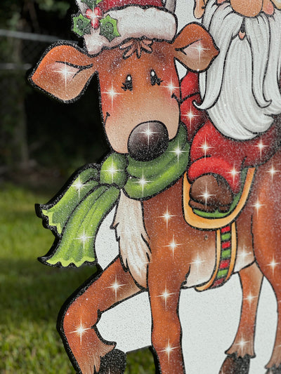Christmas Reindeer with Gnome Yard Decor