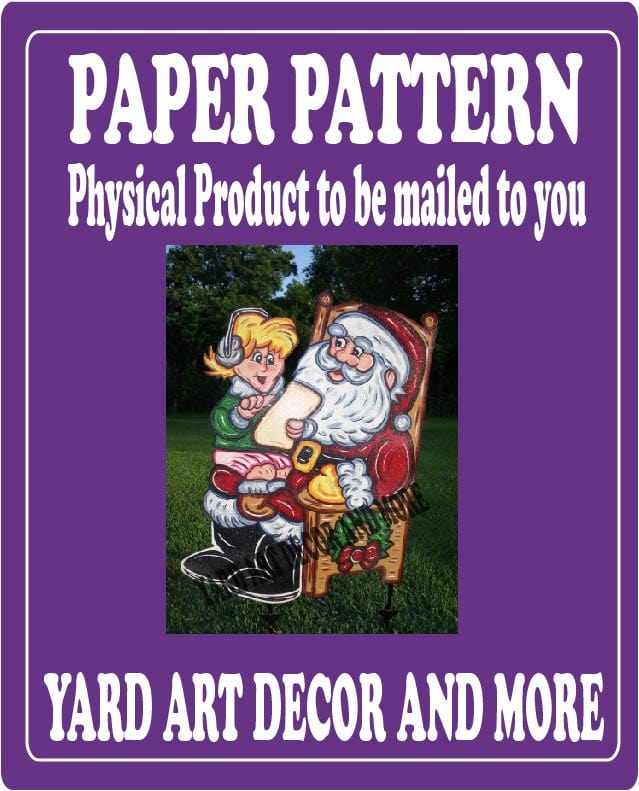 Christmas Santa with Girl Sitting on Lap Yard Art Paper Pattern