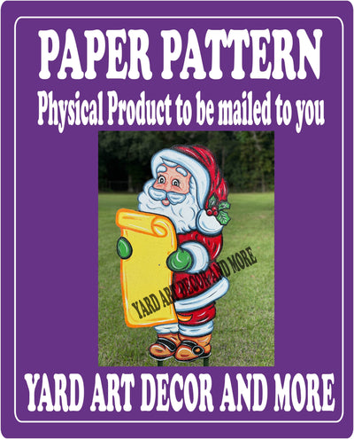 Christmas Santa with List yard art decor paper pattern