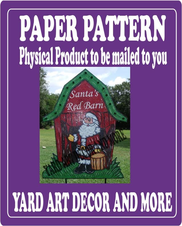 Christmas Santa Barn Yard Art Paper Pattern