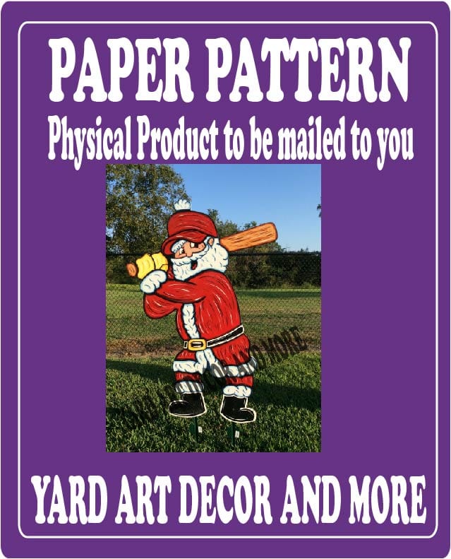 Christmas Santa Baseball Yard Art Paper Pattern