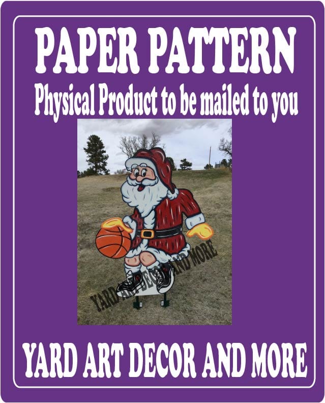 Christmas Santa Basketball Yard Art Paper Pattern