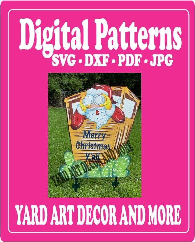 Christmas Santa Deer Blind Yard Art Digital Template