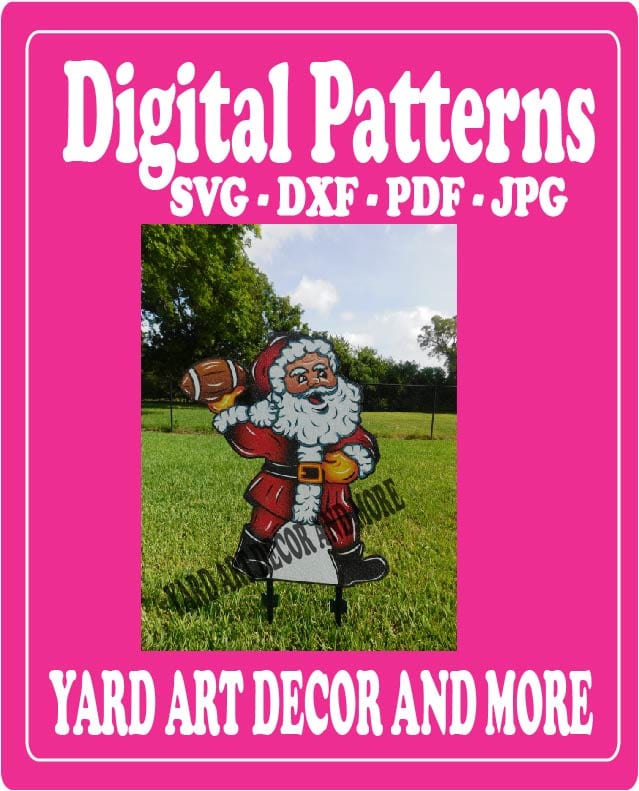 Christmas Santa Football Yard Art Digital Template