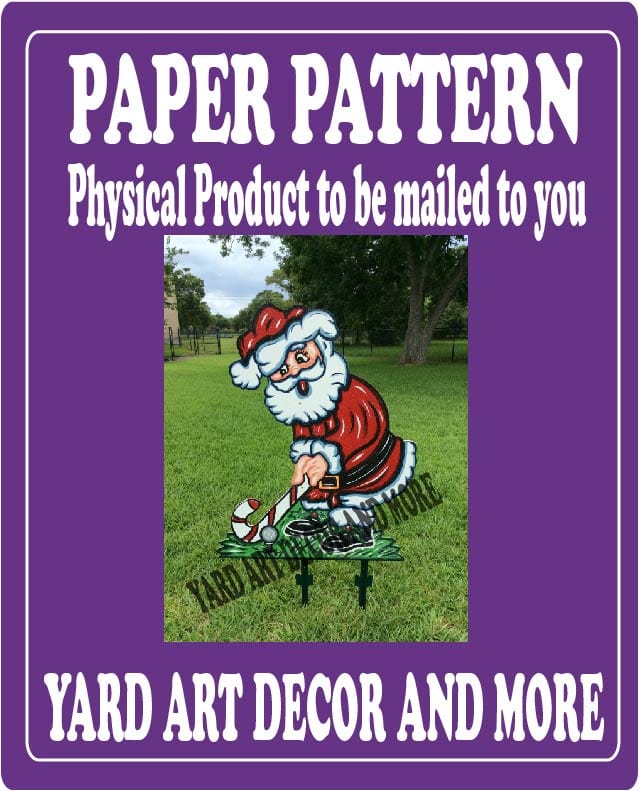 Christmas Santa Golfing Yard Art Paper Pattern