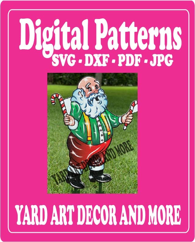 Christmas Santa Candy Canes Yard Art Digital Template