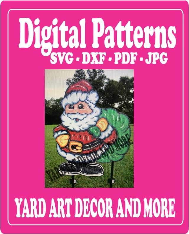 Christmas Santa Little People Yard Art Digital Template