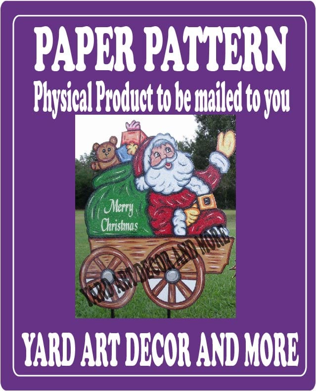 Christmas Santa Wagon Yard Art Paper Pattern