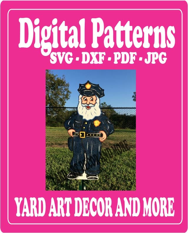 Christmas Santa Police Officer Yard Art Digital Template