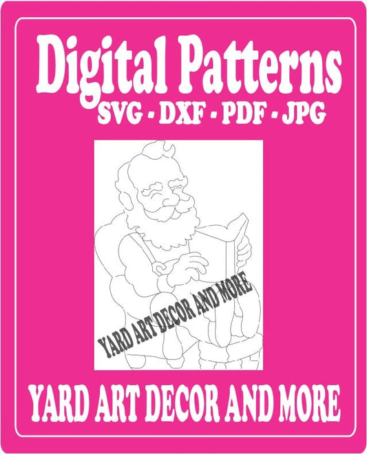 Christmas Santa Reading Yard Art Digital Template