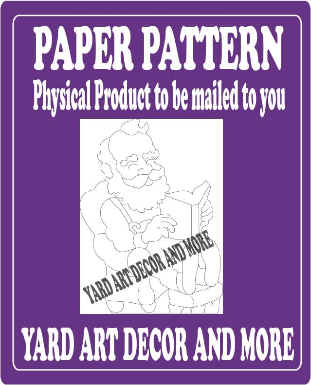 Christmas Santa Reading Yard Art Paper Pattern
