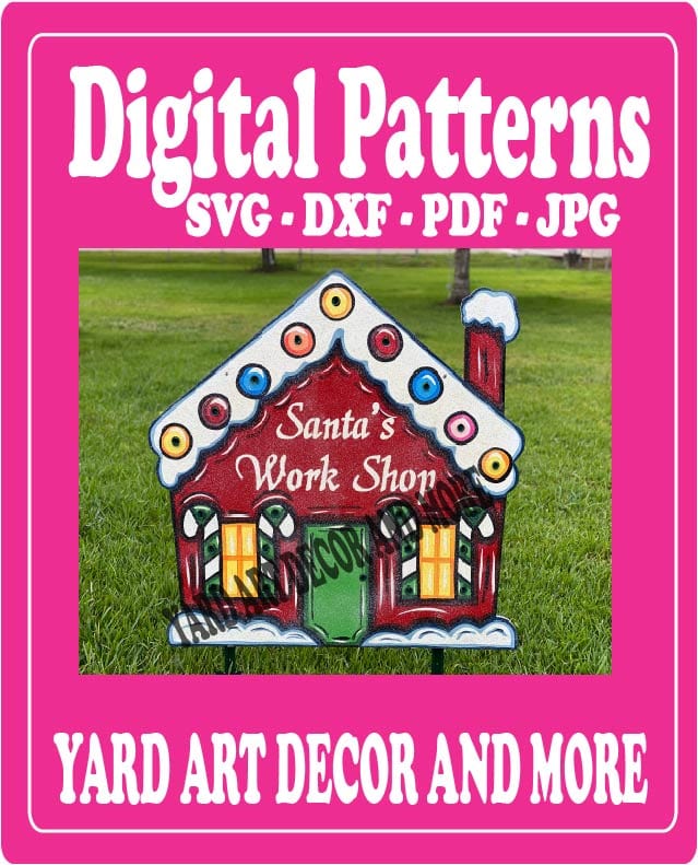 Christmas Santa Workshop Yard Art Digital Template