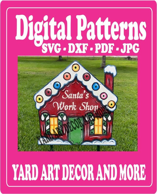 Christmas Santa Workshop Yard Art Digital Template