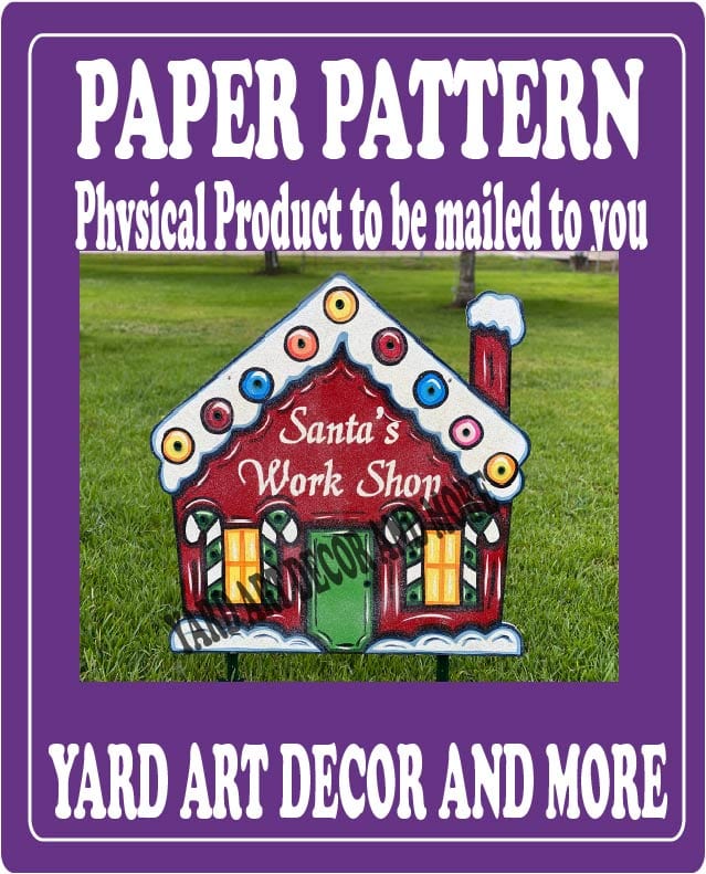Christmas Santa Workshop Yard Art Paper Pattern