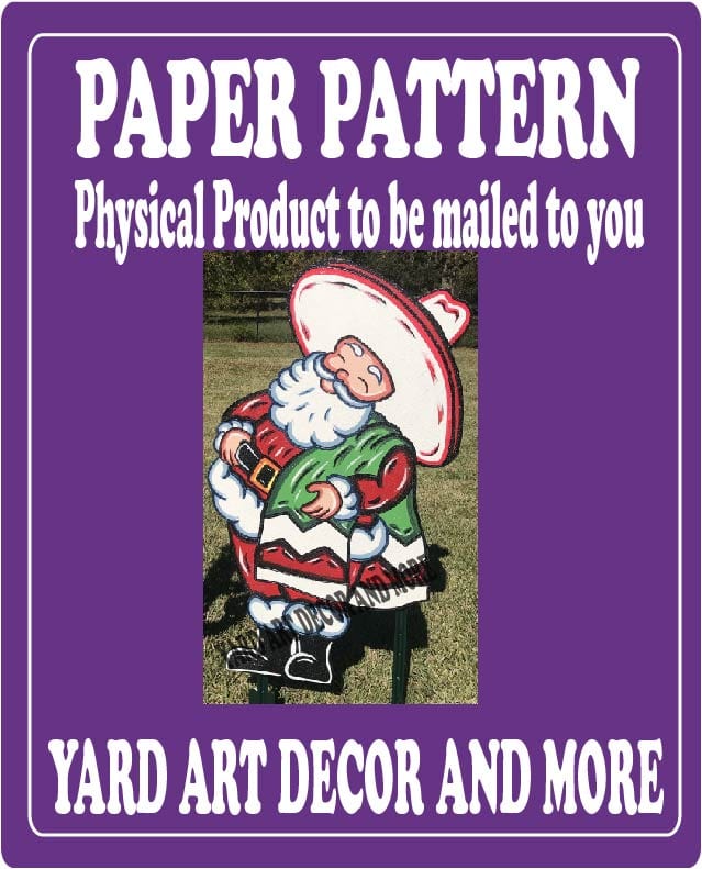 Christmas Santa Sombrero Yard Art Paper Pattern