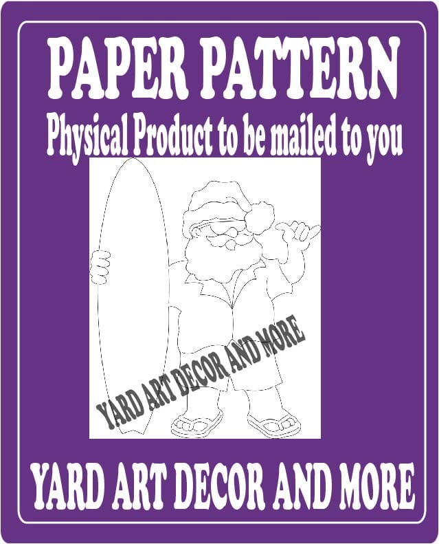 Christmas Santa Surf Yard Art Paper Pattern