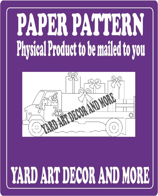 Christmas Santa Driving Truck Yard Art Paper Pattern
