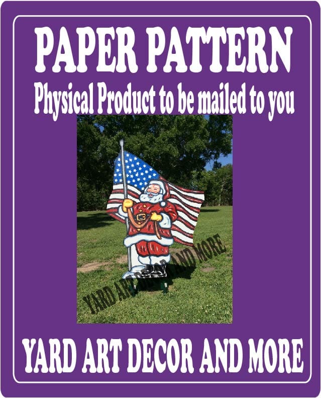 Christmas Santa Waves American Flag Yard Art Paper Pattern