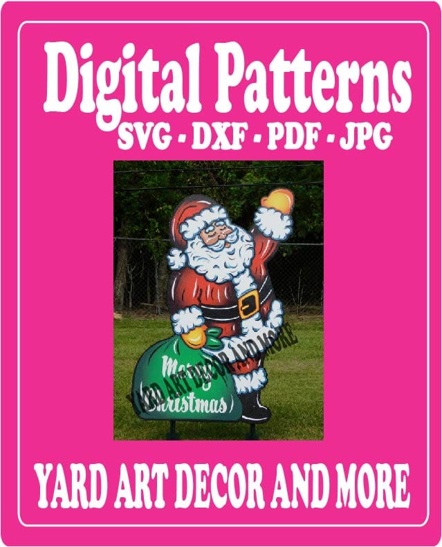 Christmas Santa Waving Yard Art Digital Template