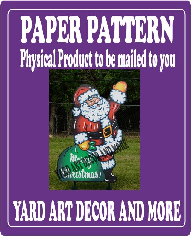 Christmas Santa Waving Yard Art Paper Pattern