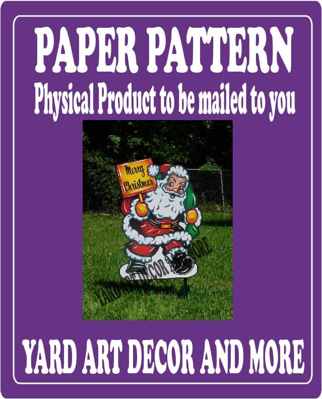 Christmas Santa Waves Sign Yard Art Paper Pattern