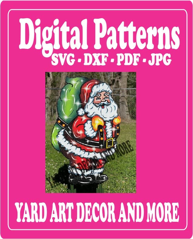 Christmas Santa Straps Yard Art Digital Template