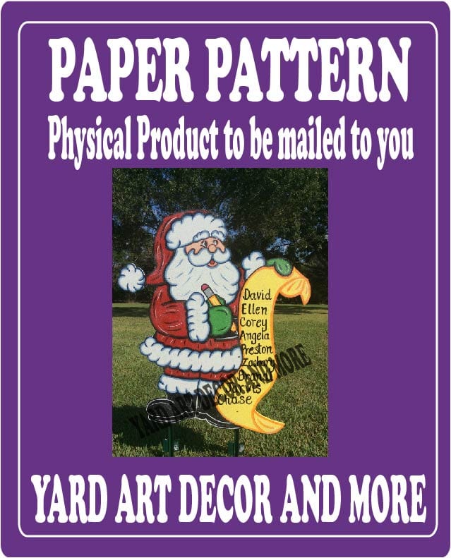 Christmas Santa List Yard Art Paper Pattern