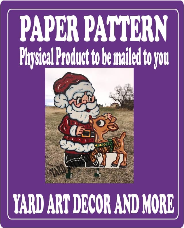 Christmas Santa Rudolph Yard Art Paper Pattern