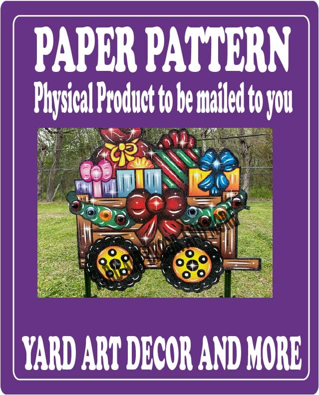 Christmas Santa Tractor Trailer Yard Art Paper Pattern