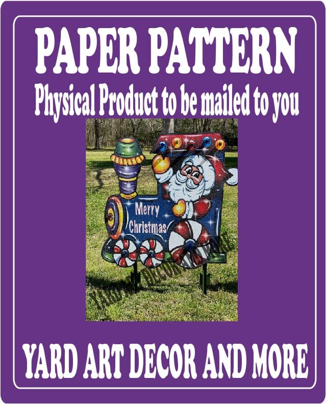 Merry Christmas Santa Train Engine Yard Art Paper Pattern