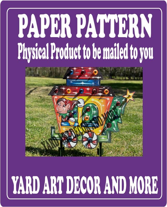 Christmas Santa Train Caboose Yard Art Paper Pattern