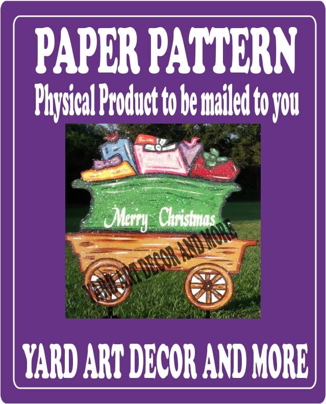 Christmas Santa Wagon of Presents Yard Art Paper Pattern