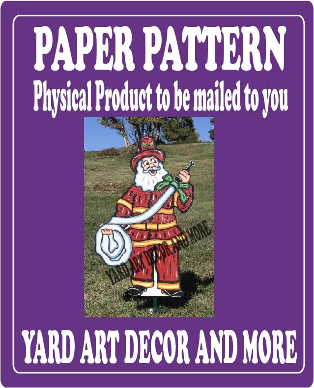 Christmas Santa Fireman Yard Art Paper Pattern