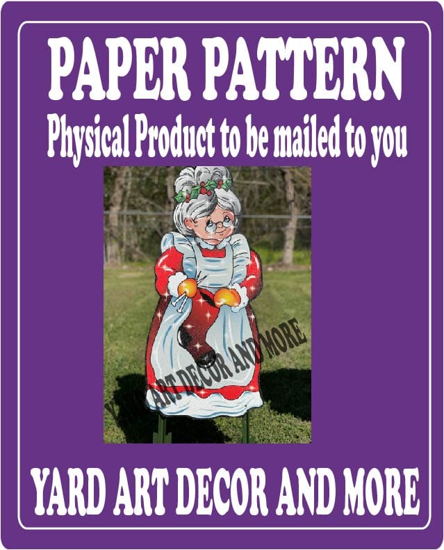 Christmas Mrs. Santa Knits Stocking Yard Art Paper Pattern