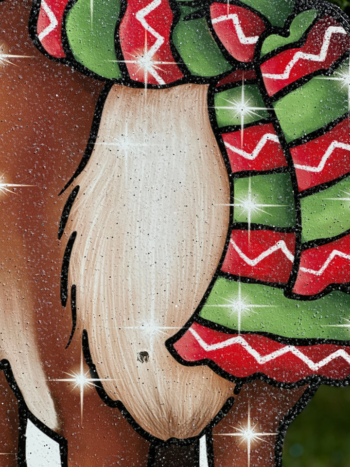 Christmas Reindeer with Scarf Yard Decor