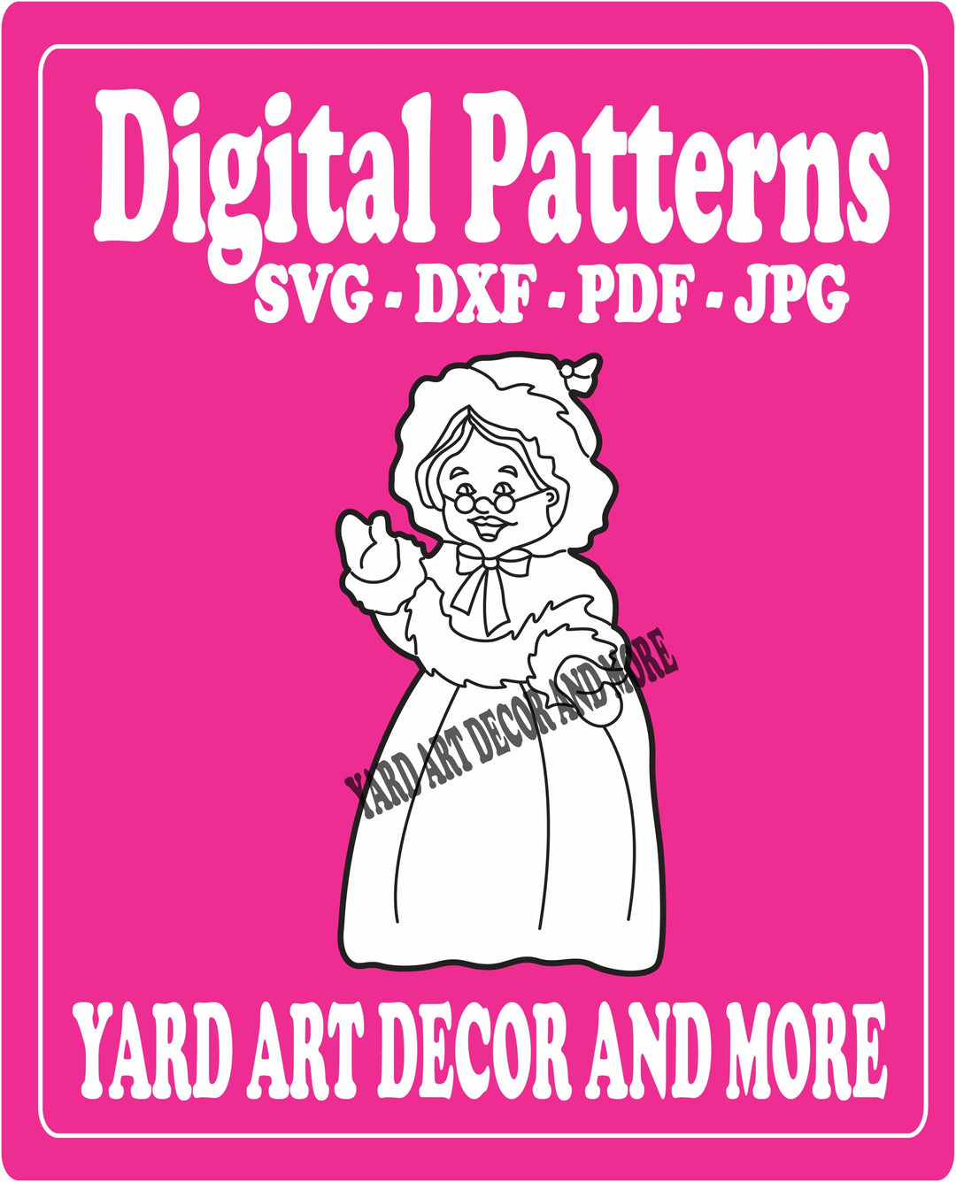 Mrs. Claus Christmas yard art digital template