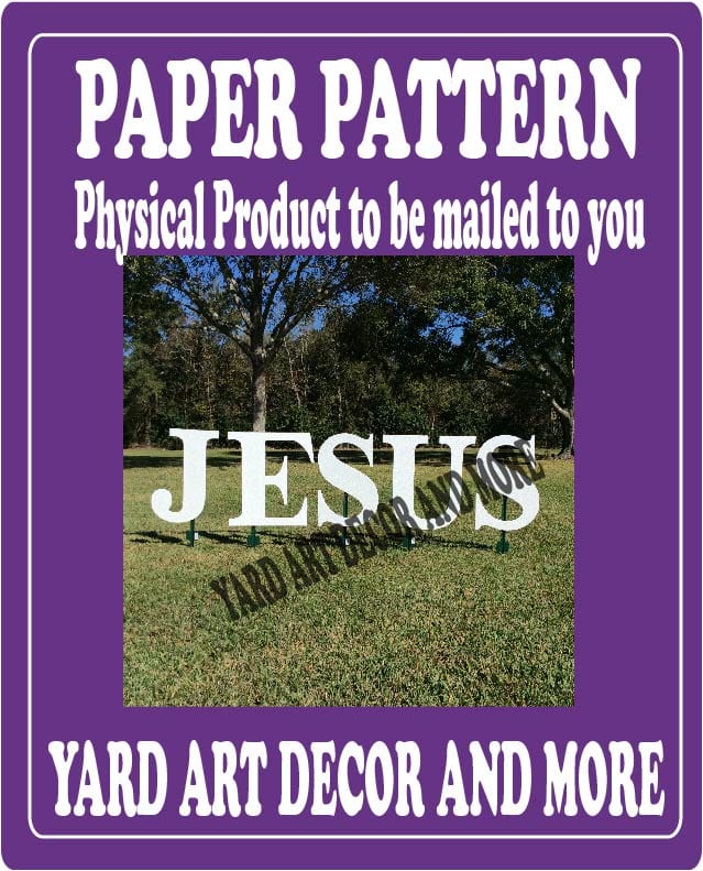 Christmas Silhouette JESUS Letters Yard Art Paper Pattern