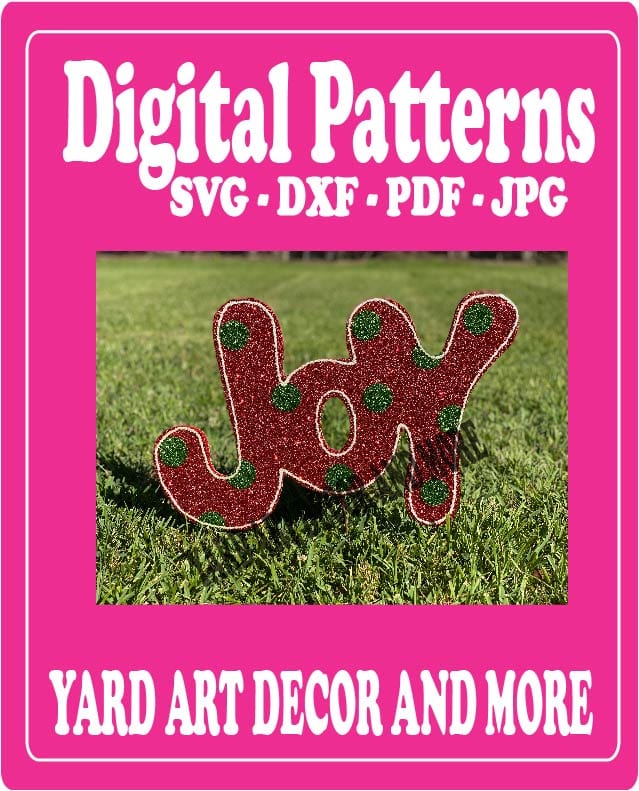 Christmas Silhouette Joy Yard Art Digital Template