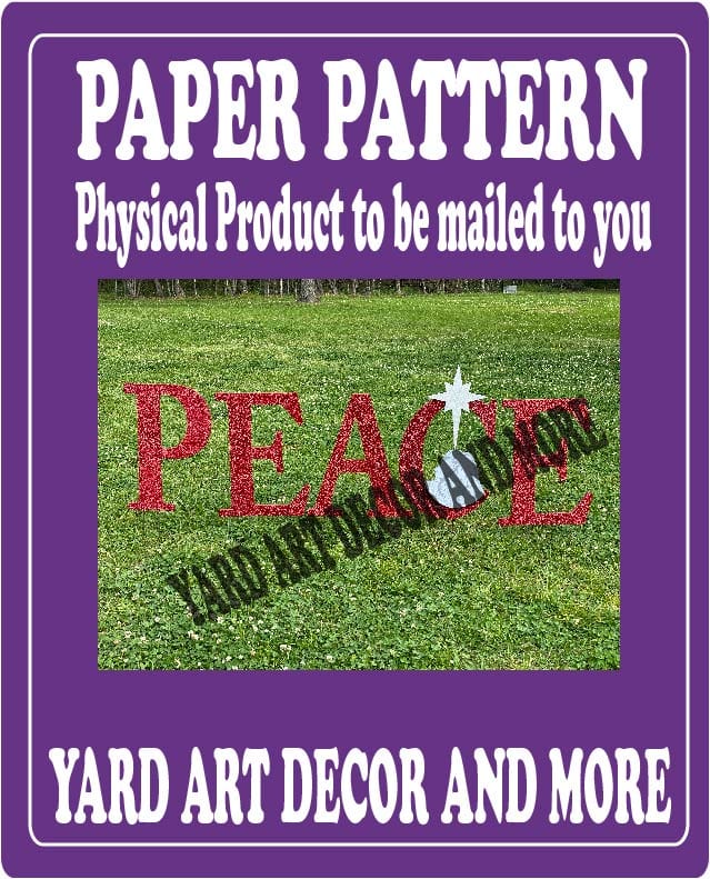 Christmas Silhouette PEACE Letters Yard Art Paper Pattern