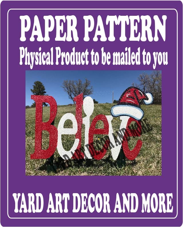 Christmas Silhouette Believe Yard Art Paper Pattern
