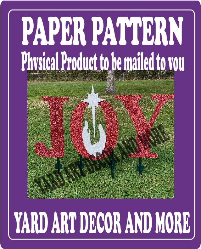 Christmas Silhouette JOY Letters Yard Art Paper Pattern