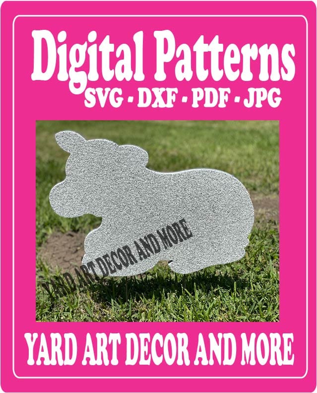Digital Cut File for Merry Christmas Yard Art Nativity Cow Facing Left - SVG - DXF - PDF - JPG Files