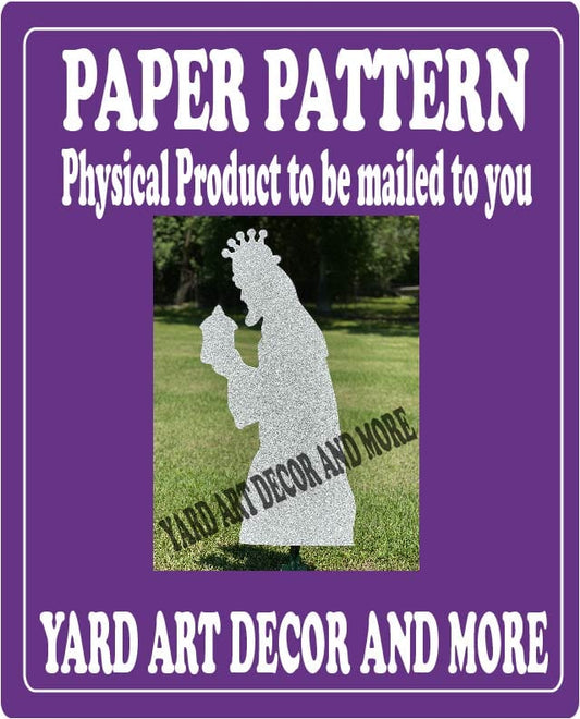 Christmas Silhouette Nativity Bending Wiseman Facing Left Paper Pattern